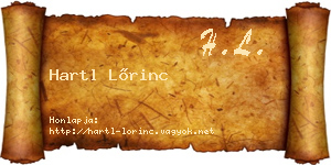 Hartl Lőrinc névjegykártya
