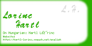 lorinc hartl business card